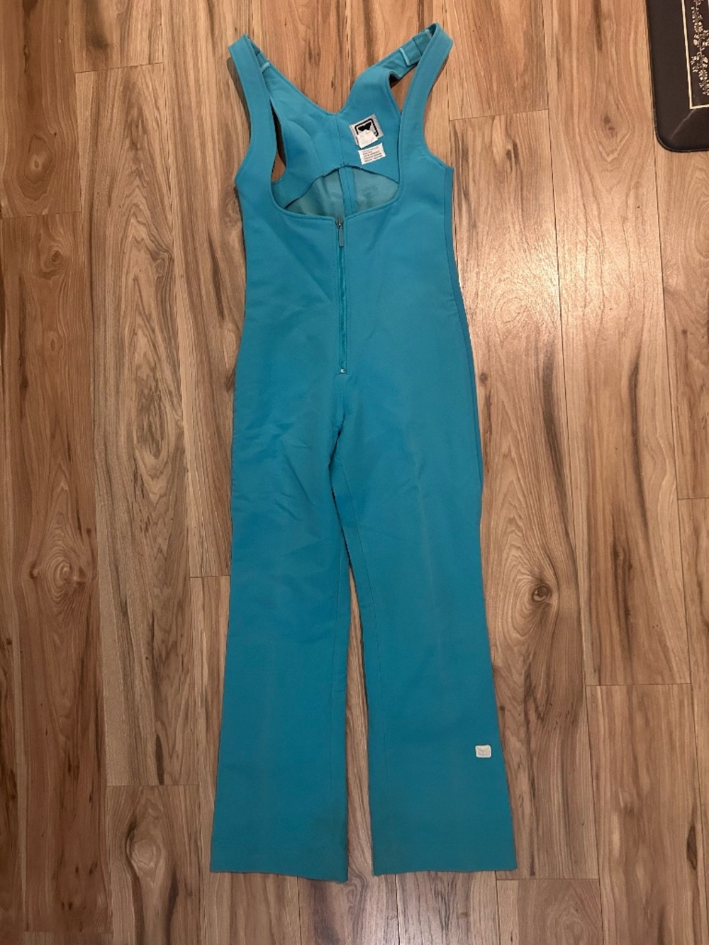 Vintage 70-80s Obermeyer Wool Ski Bib Turquoise Blue Made in Japan 10R Fits XS/S